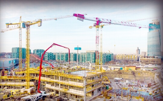 Cranes over construction