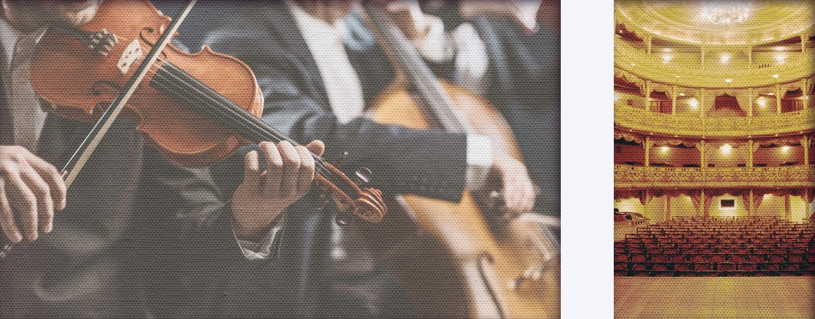 Orchestra players and theatre